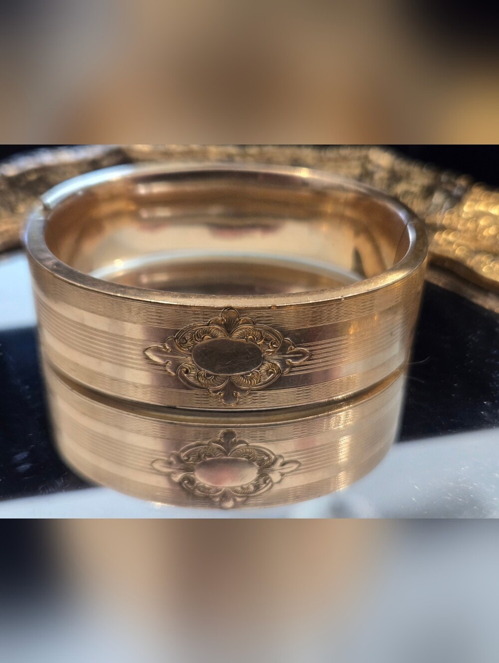 Art Deco Crica 1890-1910S.B Company 10k Gold Filled Bangle Bracelet Rare